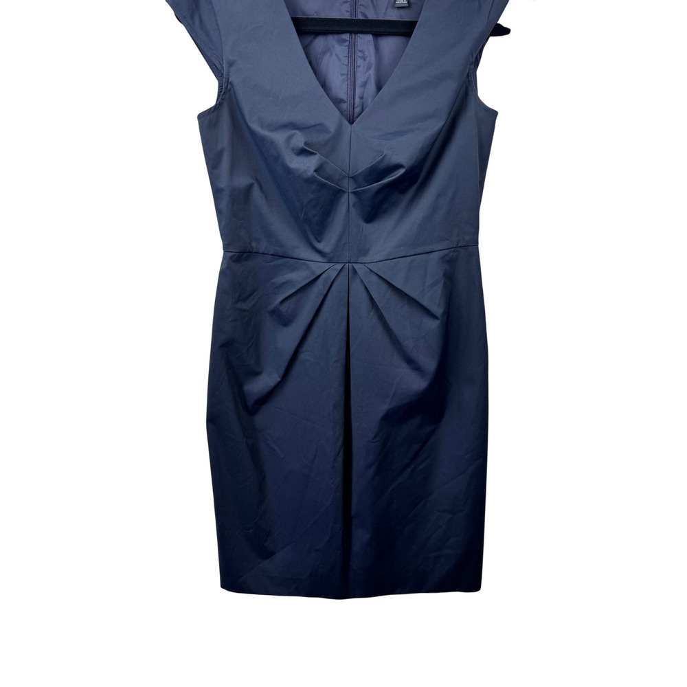 Banana Republic Sheath Dress Womens 4 Navy Blue V-Neck Stretch Career Office - Picture 5 of 12